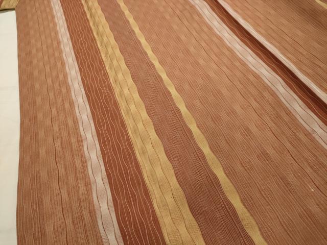 平和屋着物■上質な紬 よろけ縞 正絹 逸品 AABK6038sx