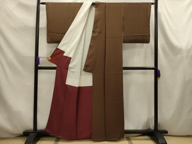 平和屋着物■上質な小紋 間道 正絹 逸品 AABK6049sx
