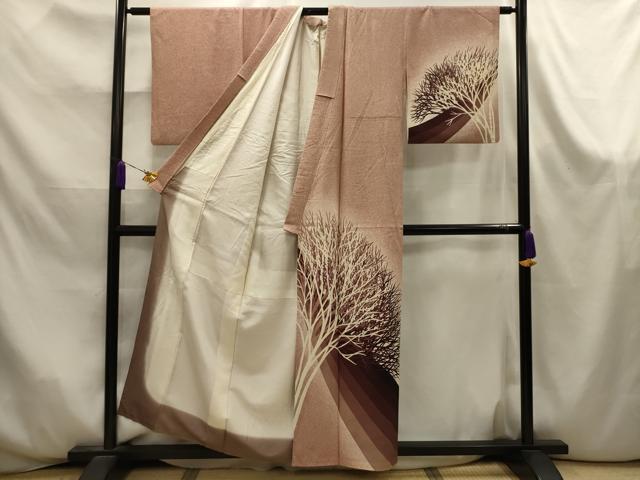 平和屋着物■訪問着 樹林文 暈し染め 正絹 逸品 AABK6050sx