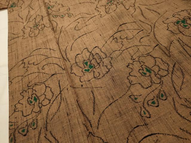 平和屋着物■上質な紬 草花文 正絹 逸品 AABK6051sx