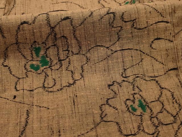 平和屋着物■上質な紬 草花文 正絹 逸品 AABK6051sx