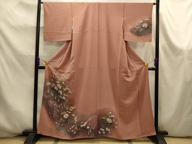 平和屋着物■訪問着 草花文 暈し染め 正絹 逸品 AABK6052sx