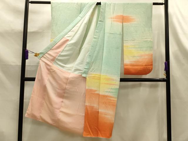 平和屋着物■小振袖 二尺袖 霞文 暈し染め 正絹 逸品 AABK6054sx
