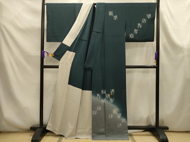 平和屋着物■訪問着 草花文 暈し染め 金彩 胴抜き仕立て 正絹 逸品 AABK6057sx