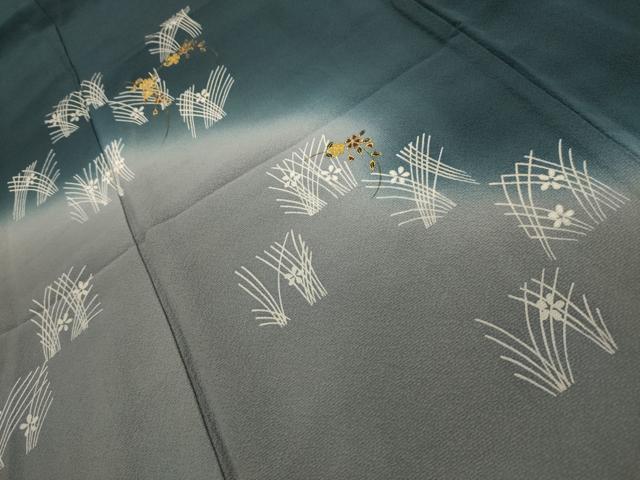 平和屋着物■訪問着 草花文 暈し染め 金彩 胴抜き仕立て 正絹 逸品 AABK6057sx