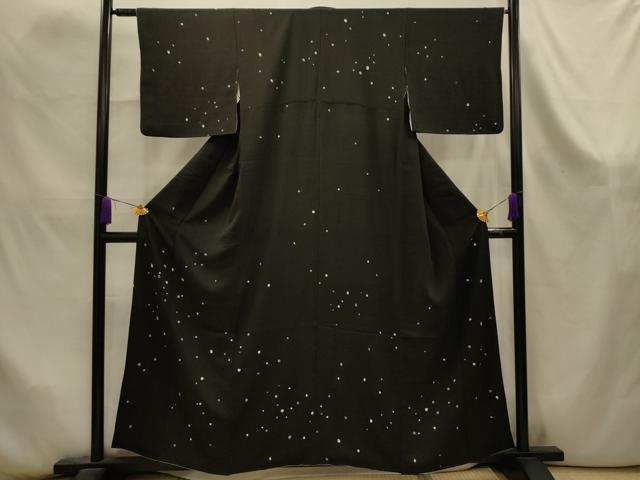 平和屋着物■訪問着 手描き 大小あられ 黒地 正絹 逸品 AABK6066sx