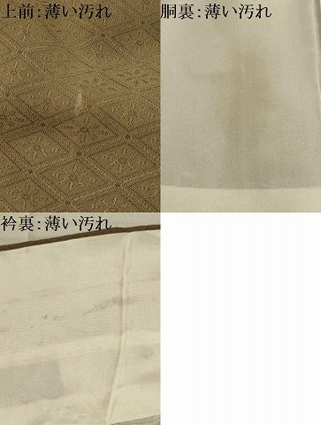 平和屋着物■上質な色無地 花菱地紋 媚茶色 正絹 逸品 AABK6068sx