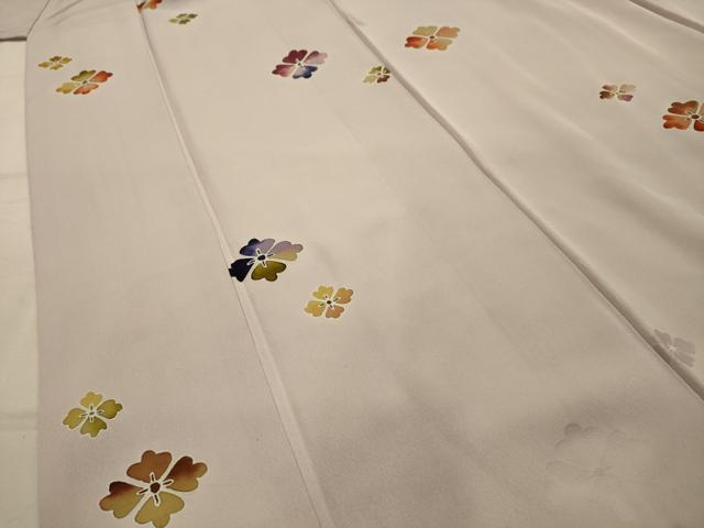 平和屋着物■上質な小紋 舞花文 暈し染め 正絹 逸品 AABK6074sx