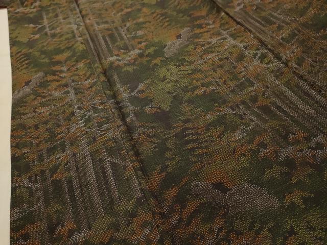 平和屋着物■上質な紬 樹林文 正絹 逸品 AABK6082sx