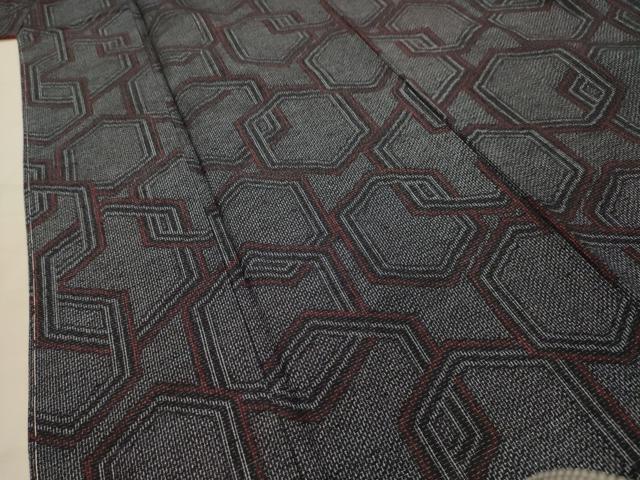 平和屋着物■上質な紬 亀甲文 正絹 逸品 AABK6088sx