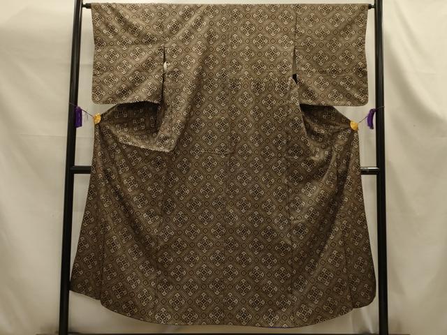 平和屋着物■本場大島紬 花菱文 正絹 逸品 AABK6095sx