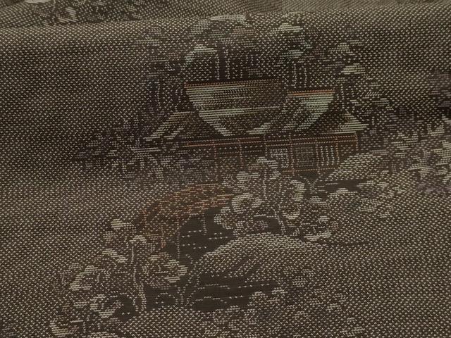 平和屋着物■本場大島紬 風景文 正絹 逸品 AABK6101sx