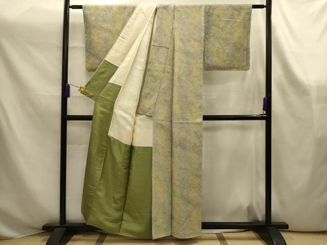 平和屋着物■大変加工の良い総絞り小紋 霞文 正絹 逸品 AABK6102sx
