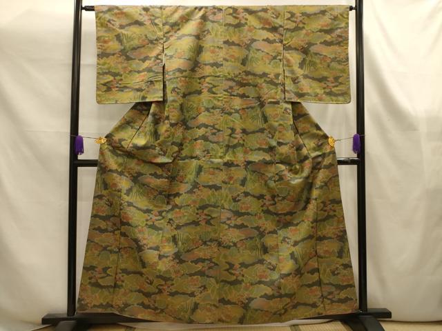 平和屋着物■上質な紬 風景文 正絹 逸品 AABK6103sx