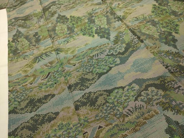 平和屋着物■本場大島紬 7マルキ 風景文 正絹 逸品 AABK6105sx