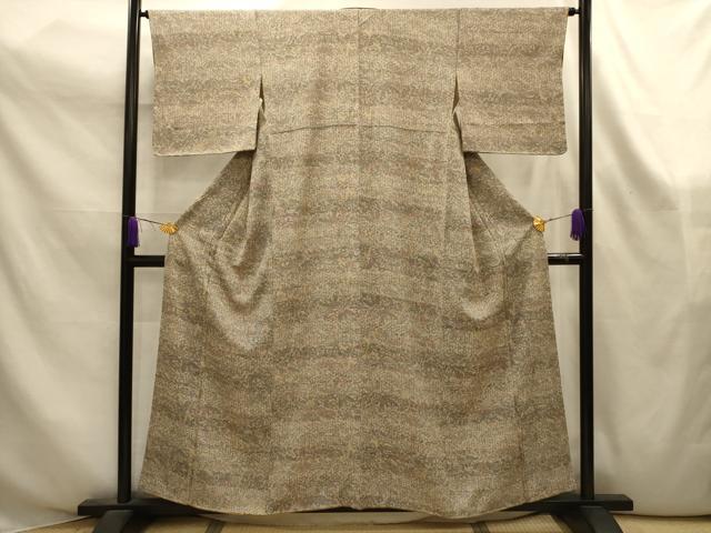 平和屋着物■上質な小紋 横段吉祥花蝶文 正絹 逸品 AABK6106sx