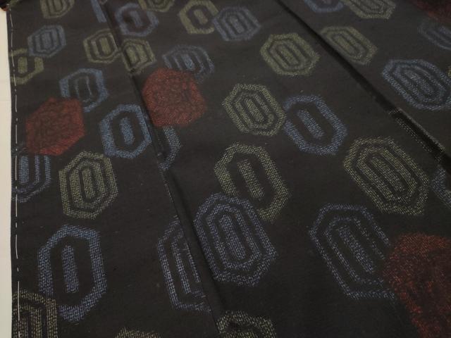 平和屋着物■上質な紬 亀甲花文 正絹 逸品 AABK6128sx