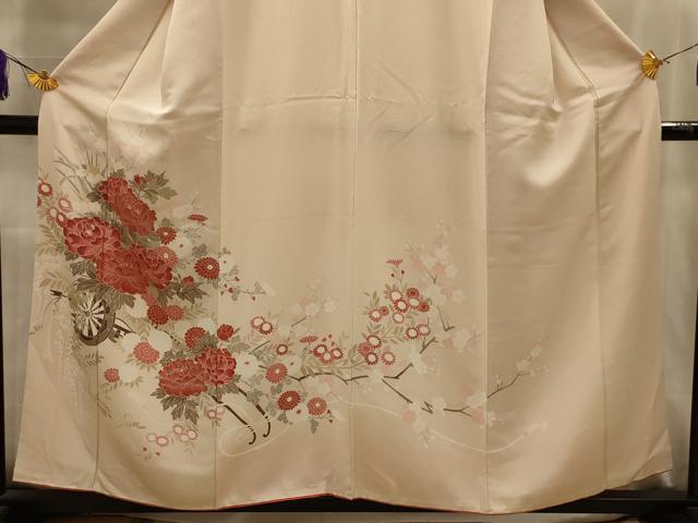 平和屋着物■訪問着 刺繍 花車文 正絹 逸品 AABK6133sx