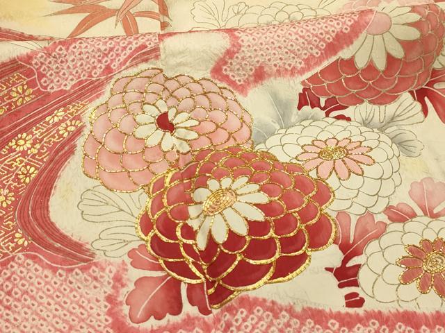 平和屋着物■豪華振袖 絞り 駒刺繍 流水花文 金彩 正絹 逸品 AABK6141sx