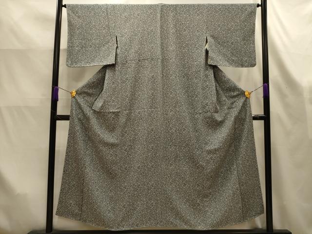 平和屋着物■上質な小紋 型染め 幾何学文様 正絹 逸品 AABK6175sx