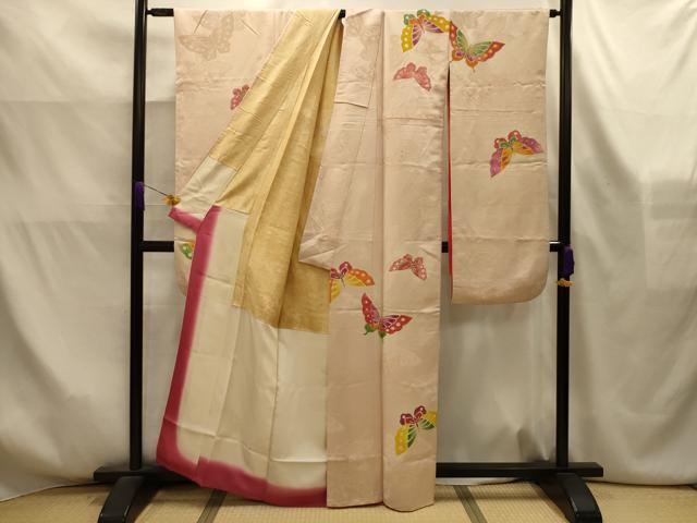 平和屋着物■豪華振袖 寿光織 舞蝶文 金糸 正絹 逸品 AABK6176sx