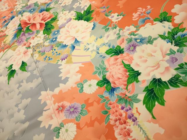 平和屋着物■豪華振袖 扇面花文 金彩 正絹 逸品 AABK6179sx