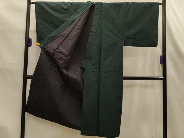 平和屋着物■男性 紬 色無地 革色 正絹 逸品 AABK6187sx