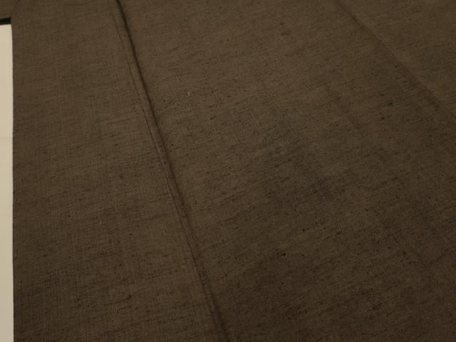 平和屋着物■男性 紬 色無地 涅色 キングサイズ 正絹 逸品 AABK6192sx