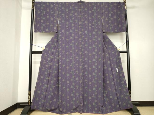 平和屋着物●上質な小紋 草花文 正絹 逸品 AABK6203ck