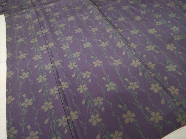 平和屋着物●上質な小紋 草花文 正絹 逸品 AABK6203ck