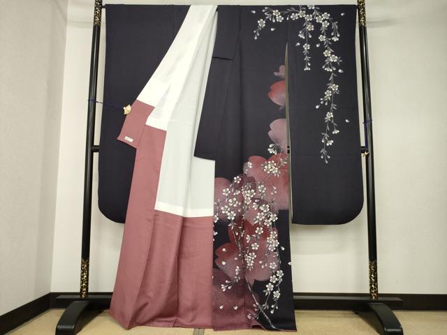 平和屋着物●豪華振袖 枝桜 金彩 鈴乃屋扱い 正絹 逸品 AABK6213ck