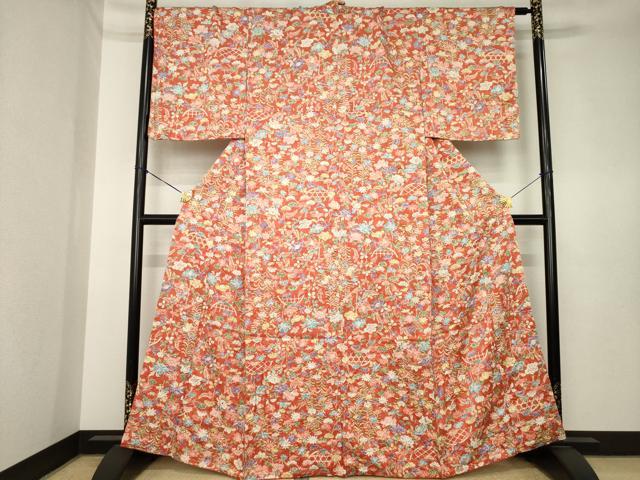 平和屋着物●創業460年・千總 小紋 花籬文 金彩 正絹 逸品 AABK6220ck