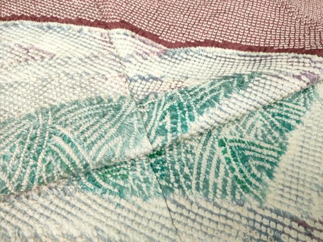 平和屋着物●名門 藤娘きぬたや・総絞り 訪問着 流水文 正絹 逸品 AABK6221ck