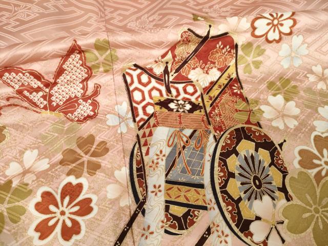 平和屋着物●豪華振袖 駒刺繍 御所車花蝶文 暈し染め 金彩 やまと誂製 正絹 逸品 AABK6224ck