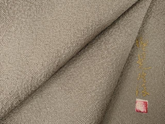 平和屋着物●伝統工芸師 服部光擴 江戸小紋 鮫小紋柄 正絹 逸品 AABK6228ck