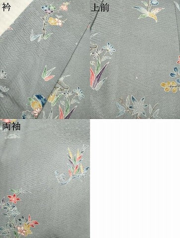 平和屋着物●訪問着 型染め 流水風景文 暈し染め 正絹 逸品 AABK6231ck