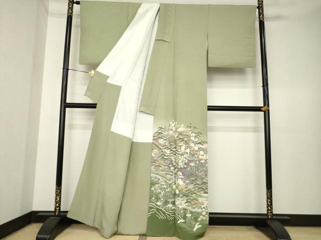 平和屋着物●豪華色留袖 友禅 風景文 正絹 逸品 AABK6232ck