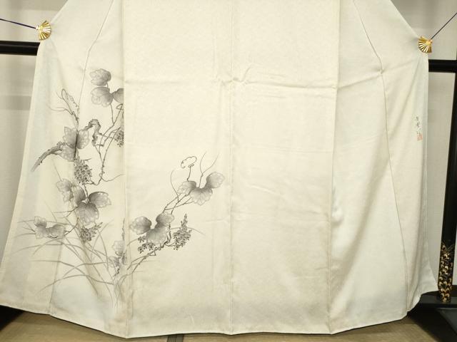 平和屋着物●訪問着 孝豊作 手描き 蔦の葉文 正絹 逸品 AABK6242ck