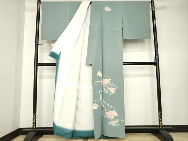 平和屋着物●訪問着 友禅 流水楓文 正絹 逸品 AABK6245ck