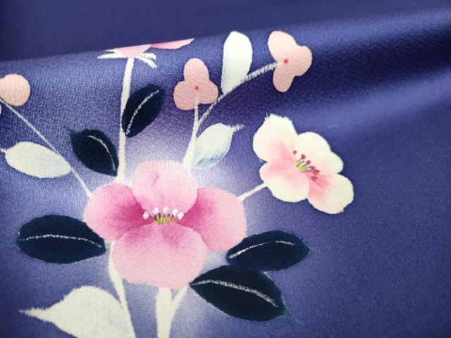 平和屋着物●上質な小紋 手描き 草花文 ほたる暈し やまと誂製 正絹 逸品 AABK6253ck