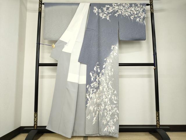 平和屋着物●訪問着 総手刺繍 草花文 暈し染め 正絹 逸品 AABK6256ck
