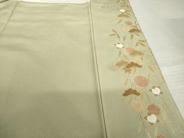 平和屋着物●豪華色留袖 駒刺繍 雪輪花文 暈し染め 金彩 正絹 逸品 AABK6261ck