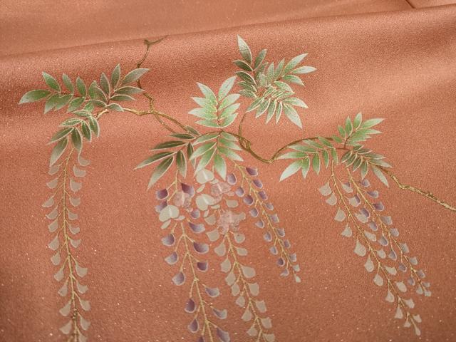 平和屋着物●訪問着 藤花房 暈し染め 金彩 銀通し地 正絹 逸品 AABK6263ck