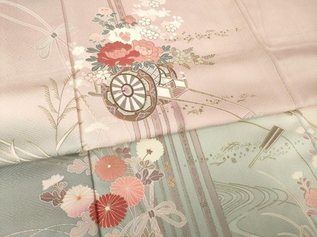 平和屋着物●訪問着 花車文 正絹 逸品 AABK6264ck