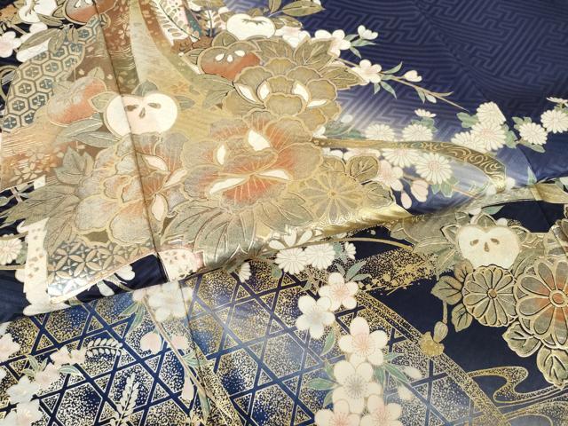 平和屋着物●訪問着 几帳文 暈し染め 金銀彩 やまと誂製 ロング丈 正絹 逸品 AABK6272ck
