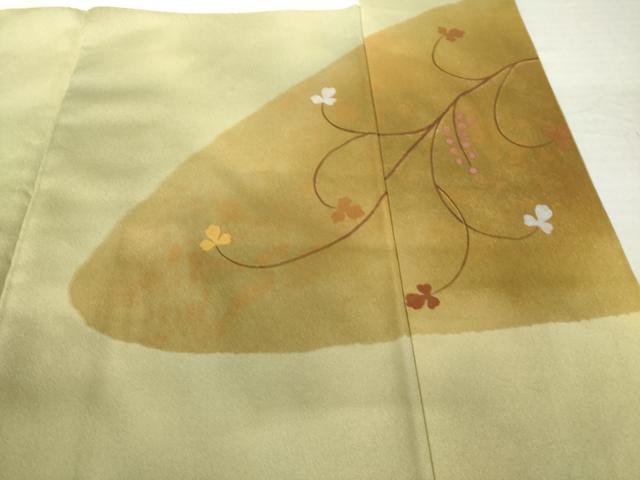 平和屋着物●人間国宝 福田喜三郎 色留袖 刺繍 枝葉文 暈し染め 金彩 正絹 逸品 AABK6284ck