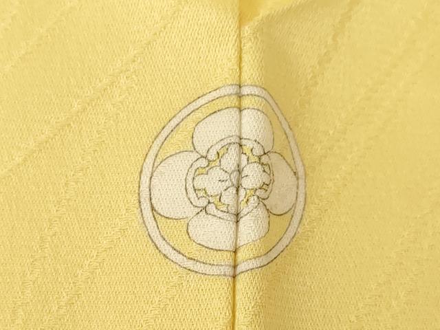 平和屋着物●上質な色無地 舞蝶地紋 卵色 正絹 逸品 AABK6286ck