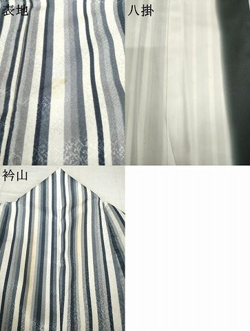 平和屋着物●小紋 縞 背抜き仕立て 洗える着物 AABK6288ck