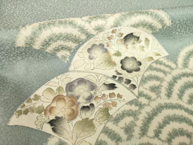 平和屋着物●訪問着 辻が花 青海波花文 正絹 逸品 AABK6293ck