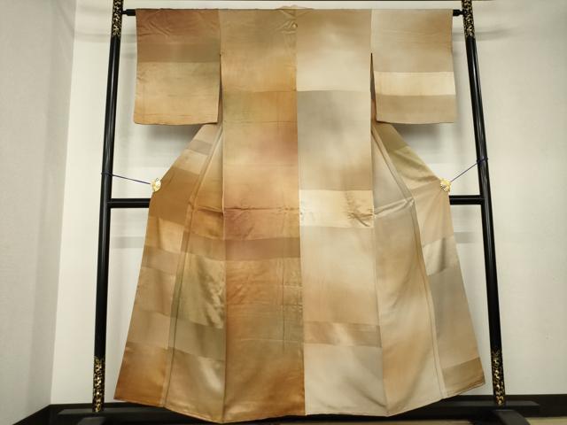 平和屋着物●上質な小紋 片身替わり 暈し染め 正絹 逸品 AABK6298ck
